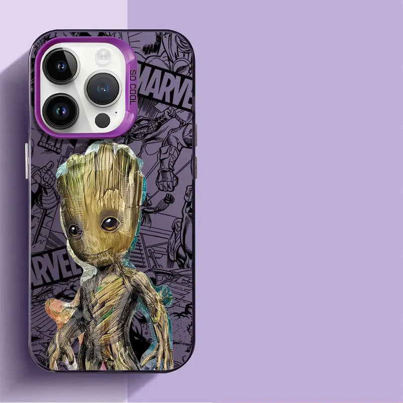 Capinha Iphone Marvel Groot e Homem de Ferro - Case de Alta Proteção e Resistência