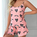 Pijama Feminino Pink Love Conjunto Com Shorts e Camisa | Tecido Leve e Confortável