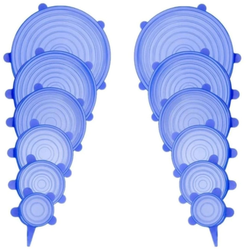Kit Tampas de Silicone Reutilizáveis Universais VEDA-TUDO [COMPRE 6 LEVE 12]