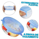 Kit Tampas de Silicone Reutilizáveis Universais VEDA-TUDO [COMPRE 6 LEVE 12]