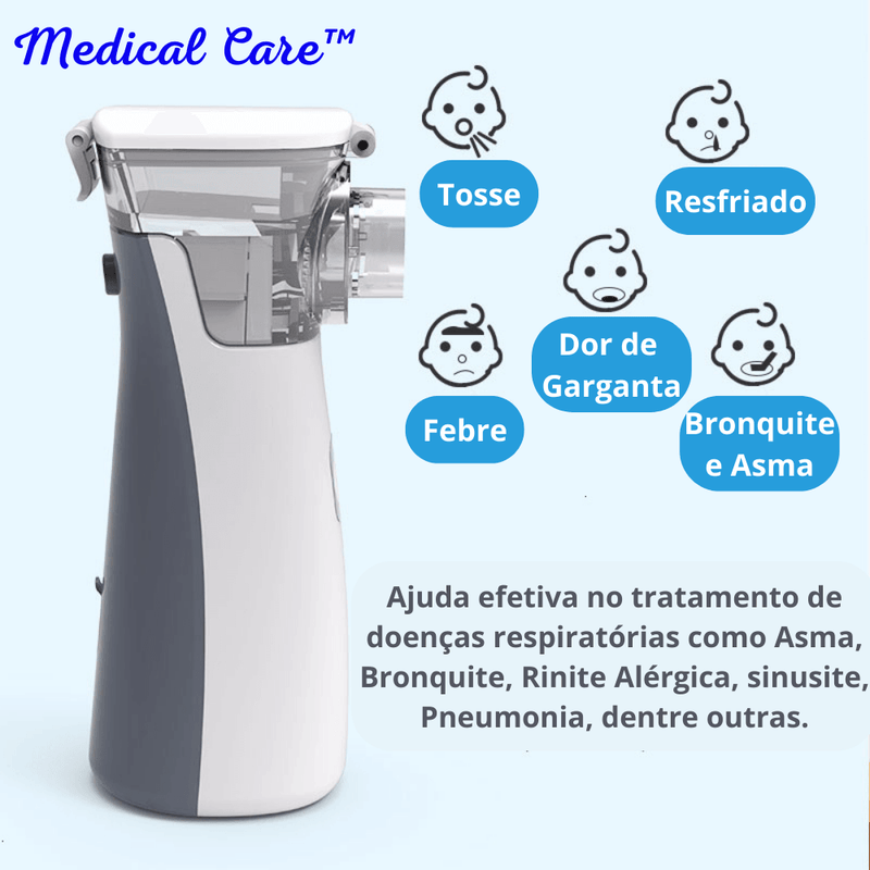 Inalador Nebulizador Portátil Silencioso MEDICAL CARE Sem Fio - Inov&tec