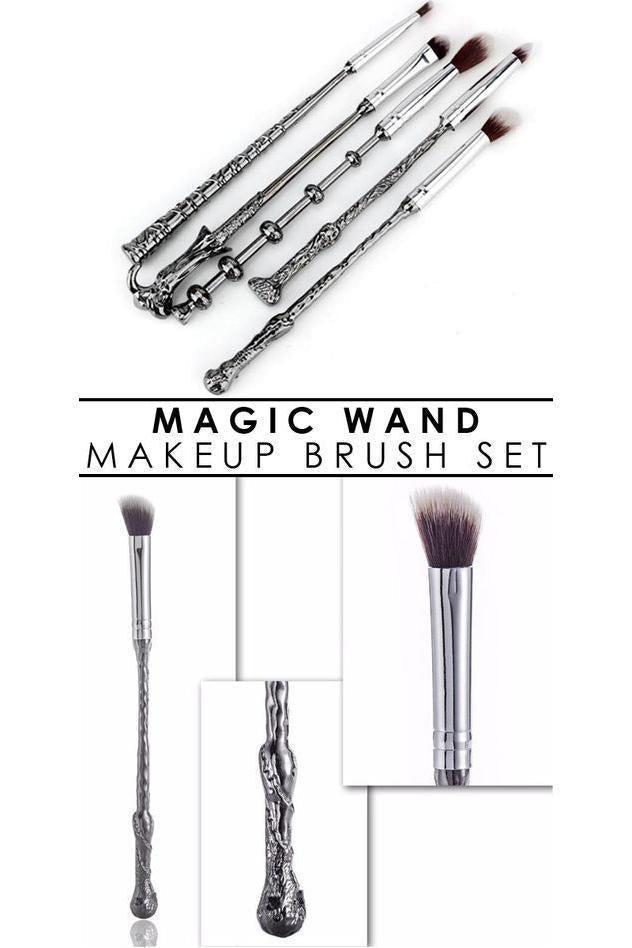 Kit de Pincéis para Maquiagem Varinha Mágica Harry Potter - 05 Peças
