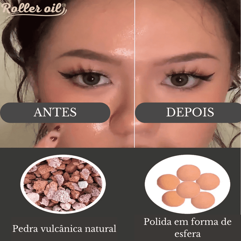 Removedor de Oleosidade Facial INOVE ROLLER OIL Com Pedra Vulcânica - Inov&tec