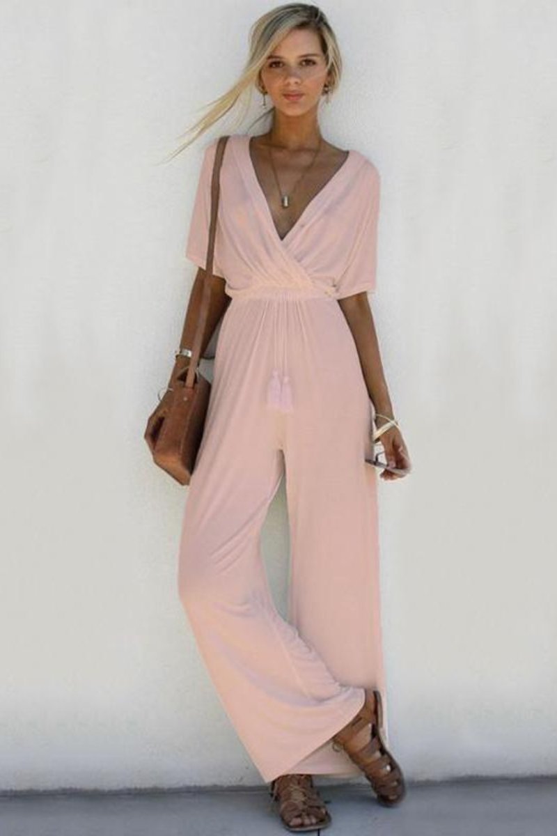 Macacão Feminino Casual Manga Curta - Estilo V