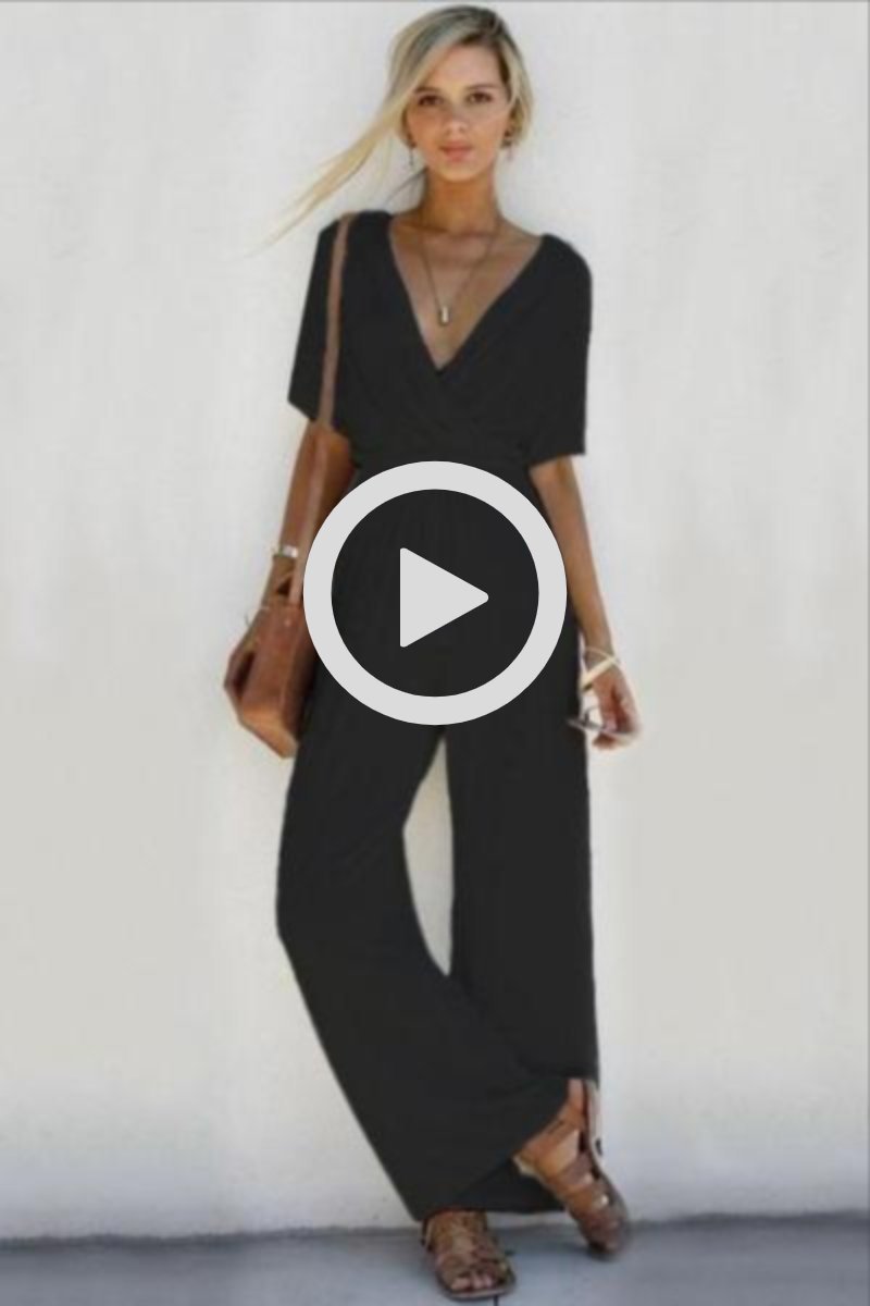 Macacão Feminino Casual Manga Curta - Estilo V