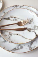 Prato Mármore Dourado Rom - Lusso Aurum