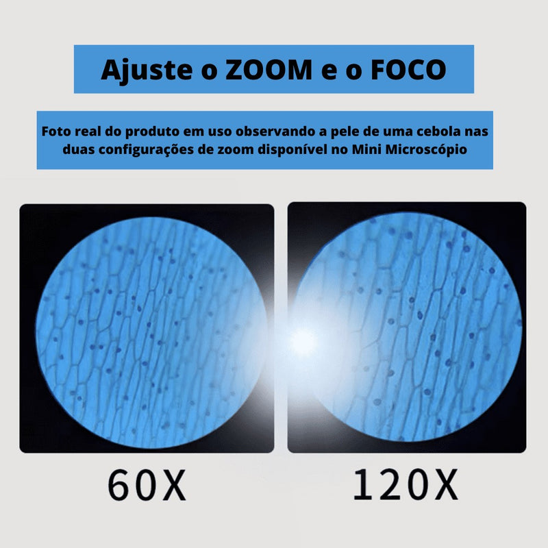 Microscópio Portátil de Mão para Crianças Focus Brincadeira Educativa