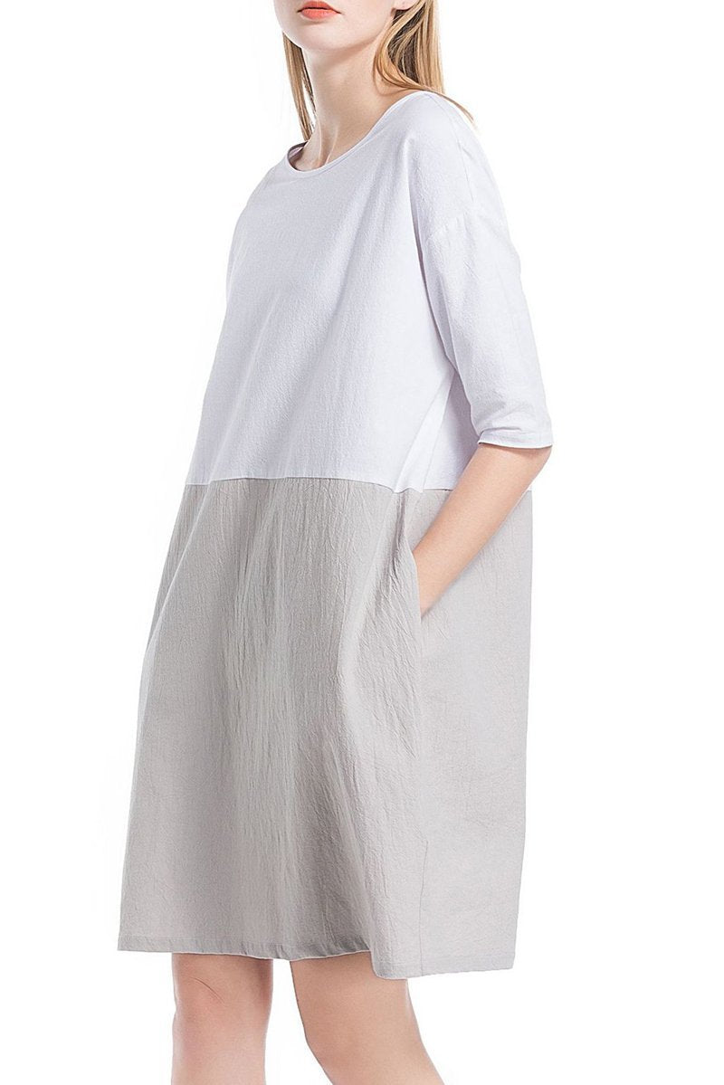 Vestido Curto Amplo Linho - Vibrant Linen Dress