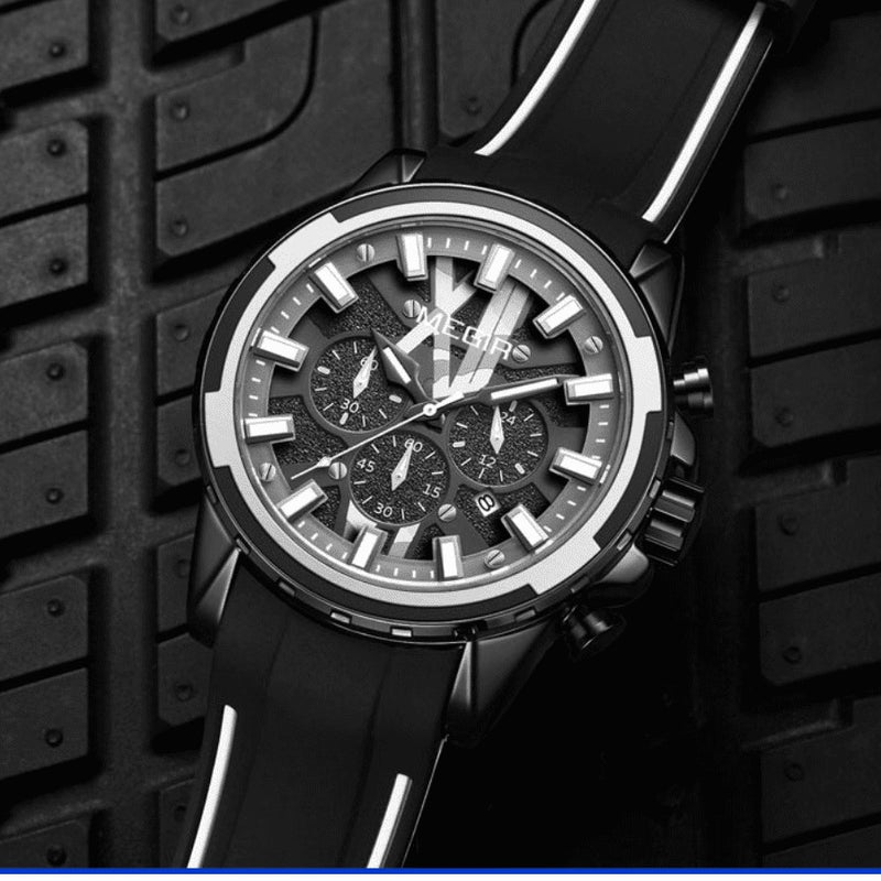 Relógio Masculino MEGIR SPORT EXPLORER - Design 3D, Cronógrafo, Movimento de Quartzo