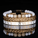 Kit 3 Pulseiras Premium Banhada a Ouro com Strass e Diversos Pingentes ROYAL