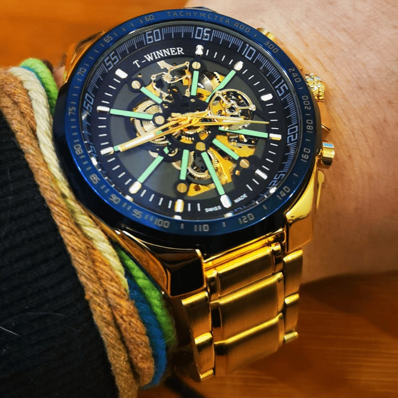 Relógio de Pulso com Ponteiros Luminosos Luxury T-WINNER