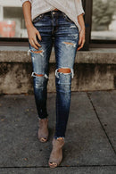 Calça Jeans Feminina Skinny Destroyed - Casual Bliss