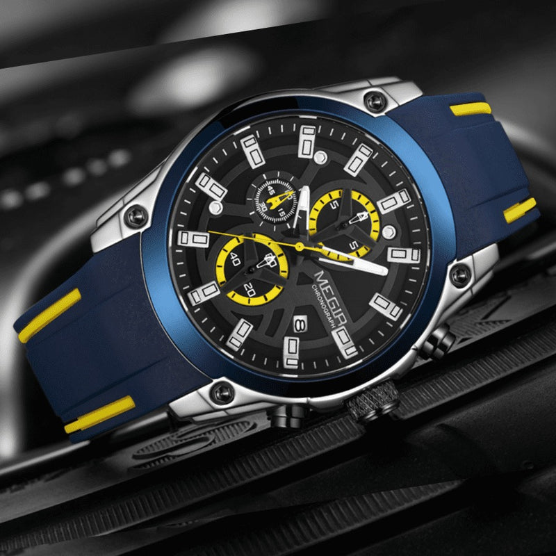 Relógio Masculino MEGIR SPORT ADVANCE - Cronógrafo, Efeito Luminoso, Resistência à Àgua