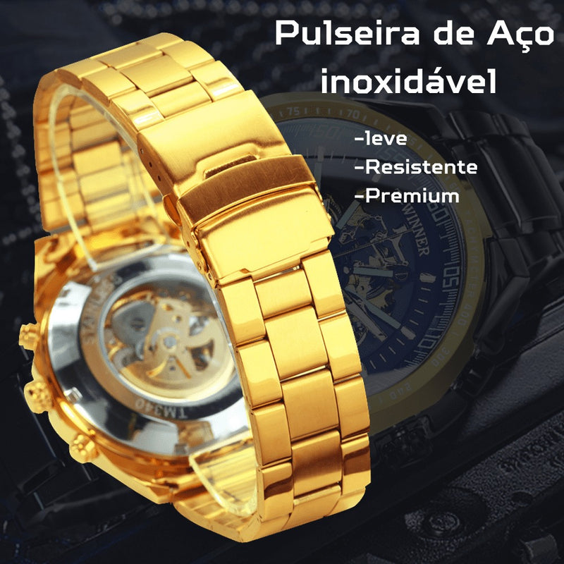 Relógio de Pulso com Ponteiros Luminosos Luxury T-WINNER