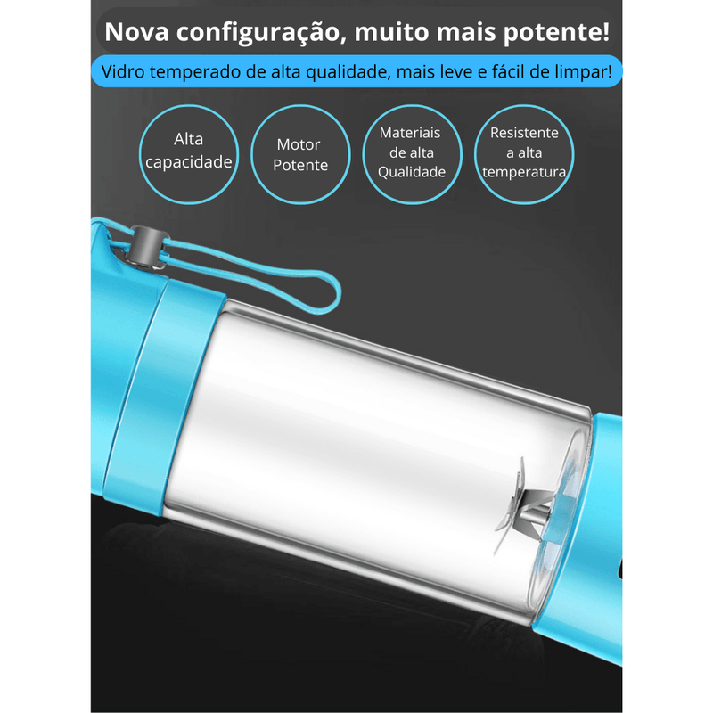 Liquidificador Portátil Blender - JUICE JET 2.0 - Sucos e Shakes - Inov&tec