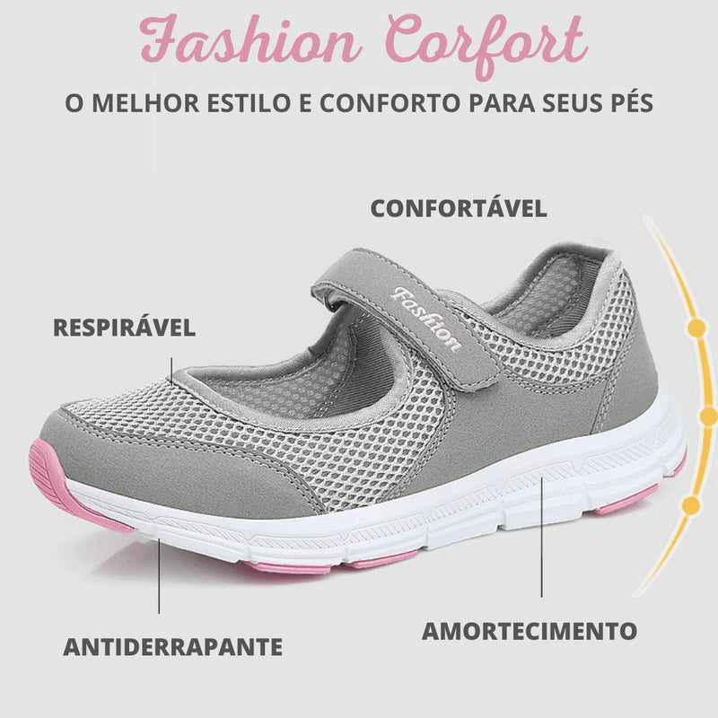 Tênis Ortopédico Casual Feminino FASHION CONFORT