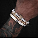 Kit 3 Pulseiras Premium Banhada a Ouro com Strass e Diversos Pingentes ROYAL