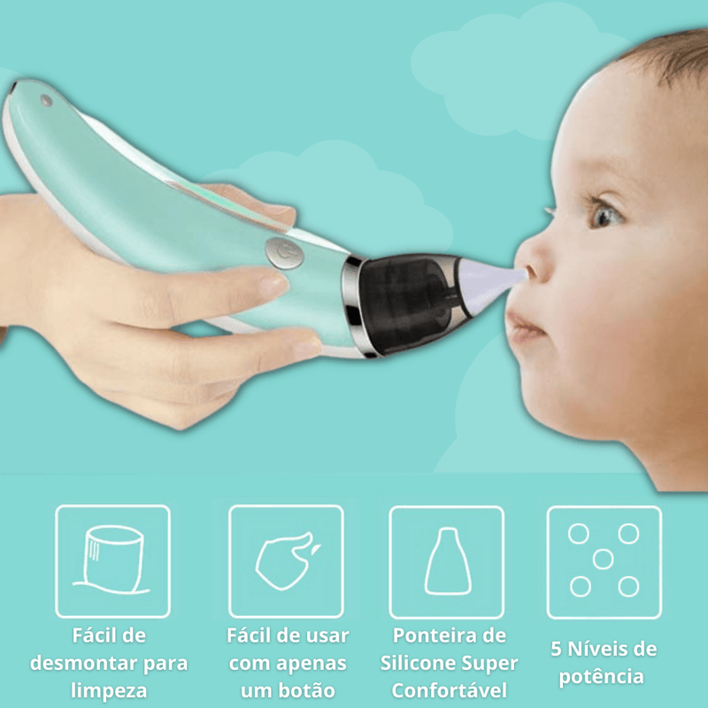Removedor De Catarro e Muco Nasal Para Bebes e Crianças LITTLE BABY™️ à Vácuo Recarregável - Inov&tec