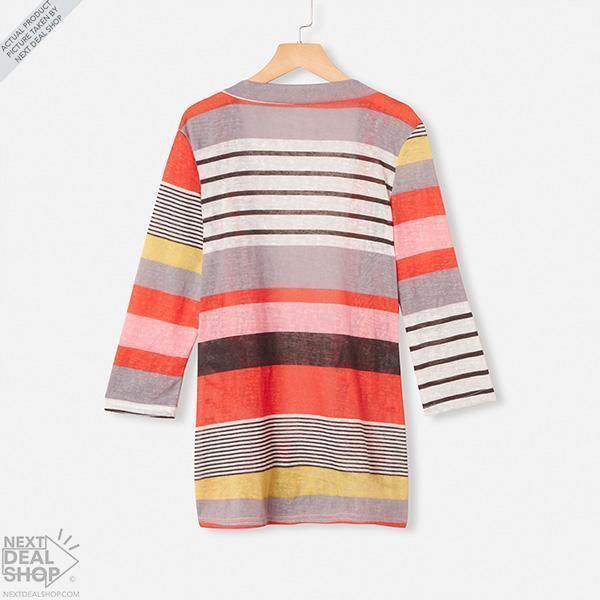 Casaco Feminino Tricot Listrado - Rainbow Stripes