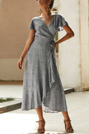 Vestido Midi Transpassado Estampado - Verão Tropical