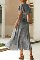 Vestido Midi Transpassado Estampado - Verão Tropical