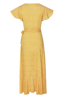 Vestido Midi Transpassado Estampado - Verão Tropical