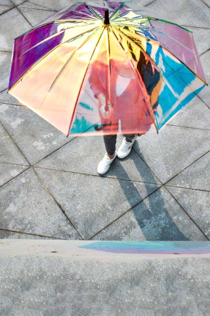 Guarda Chuva Holográfico - Rainbow Umbrella