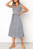 Vestido Midi Risca de Giz