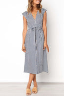 Vestido Midi Risca de Giz