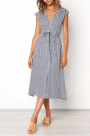 Vestido Midi Risca de Giz