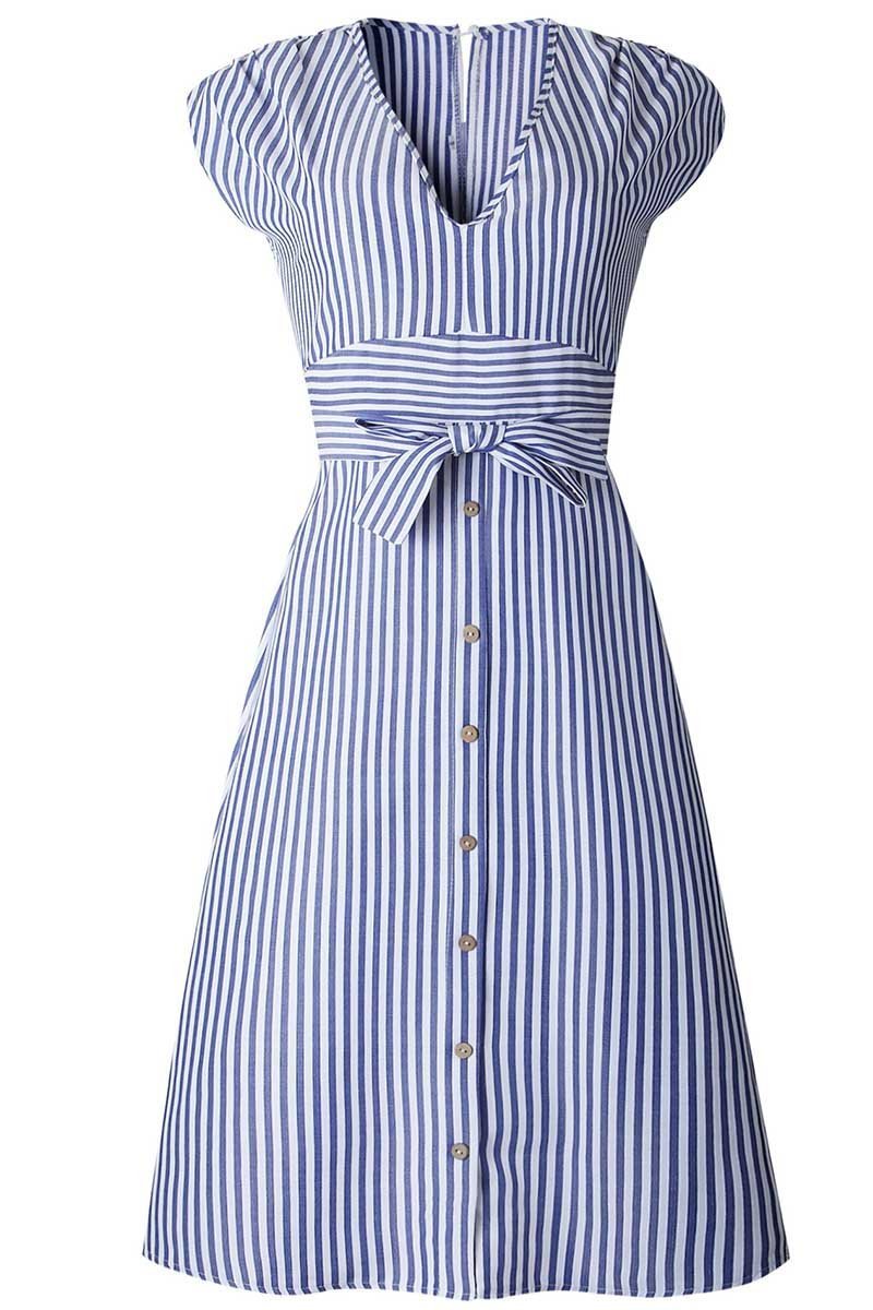 Vestido Midi Risca de Giz