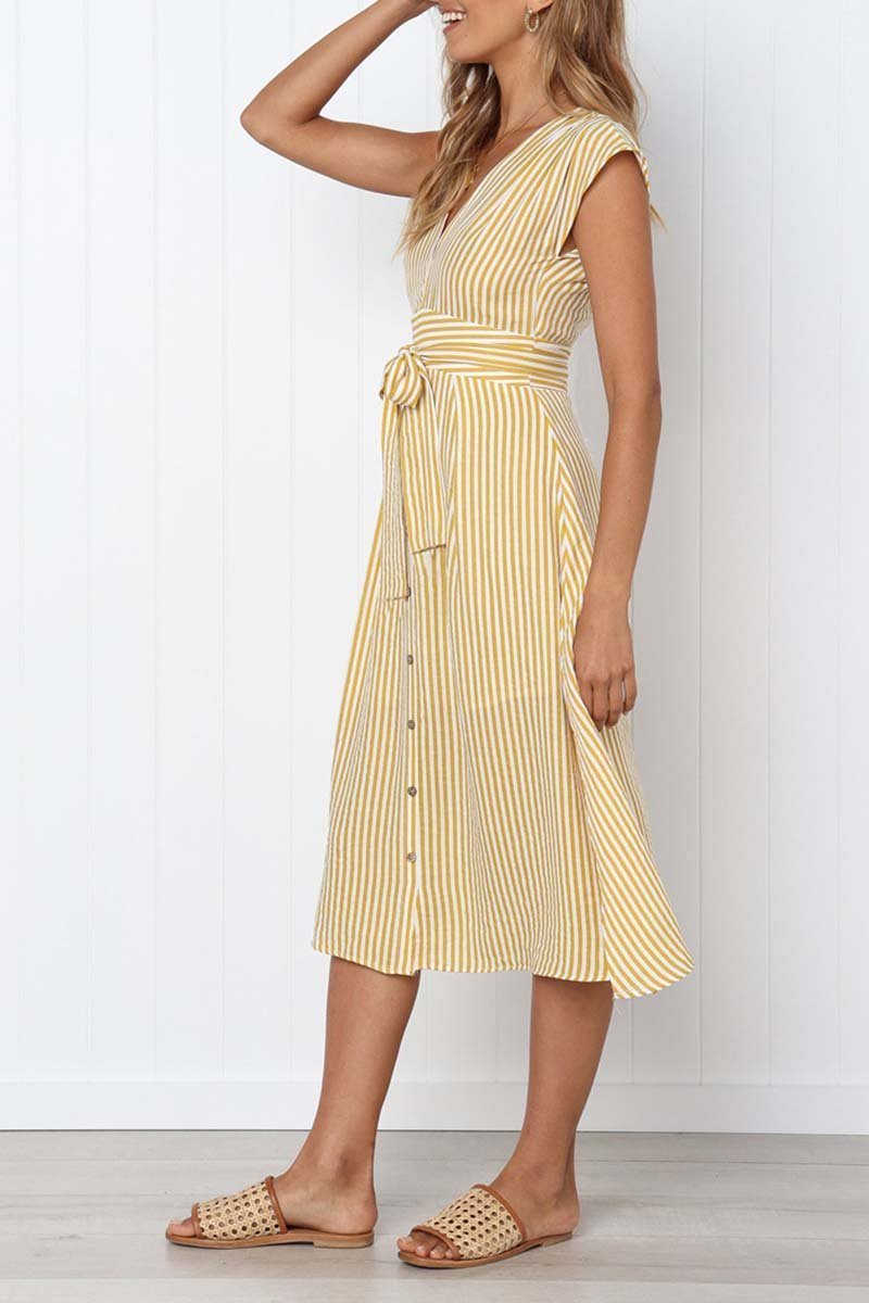 Vestido Midi Risca de Giz