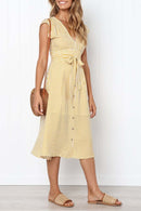 Vestido Midi Risca de Giz