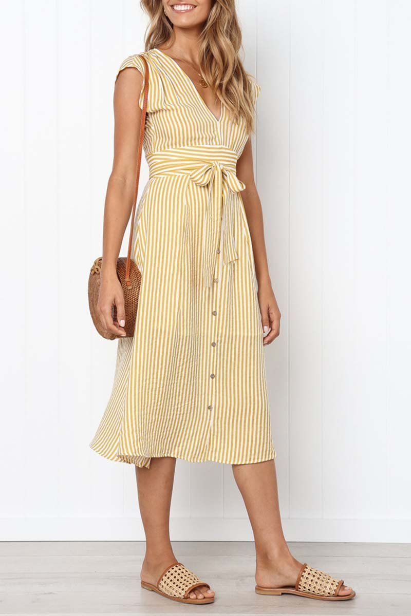 Vestido Midi Risca de Giz