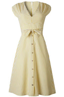 Vestido Midi Risca de Giz