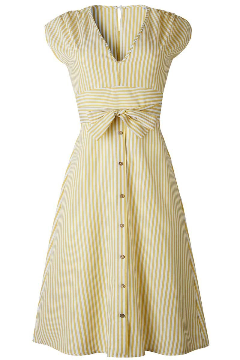 Vestido Midi Risca de Giz