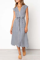 Vestido Midi Risca de Giz