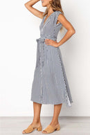 Vestido Midi Risca de Giz