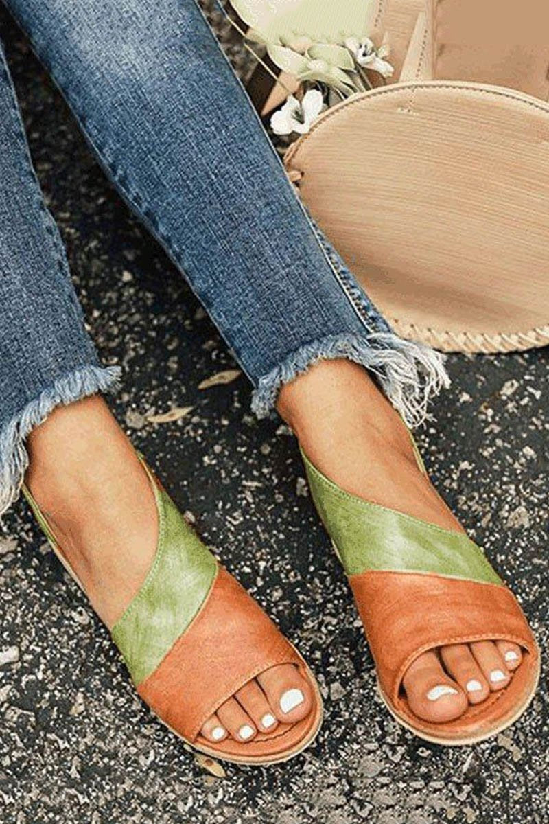 Sandália Rasteira Bloco de Cor - Glamour