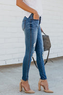 Calça Jeans Feminina Slim Destroyed