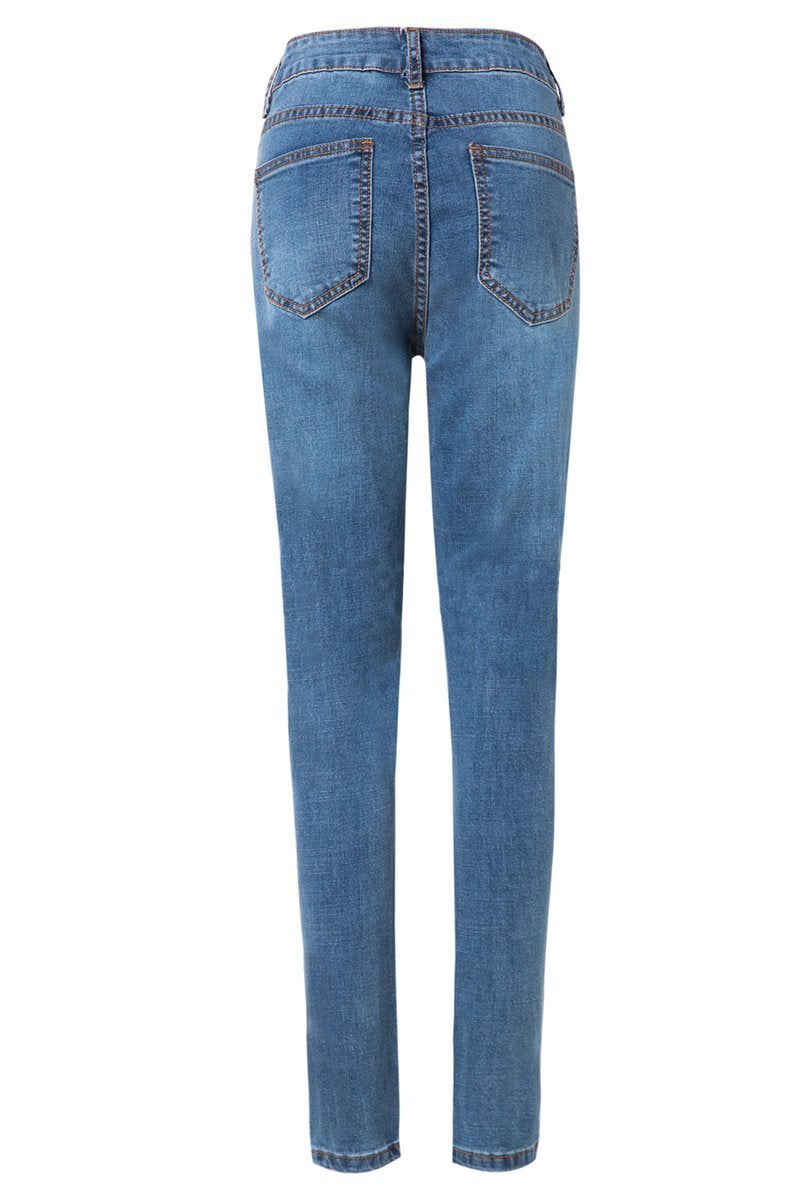 Calça Jeans Feminina Slim Destroyed