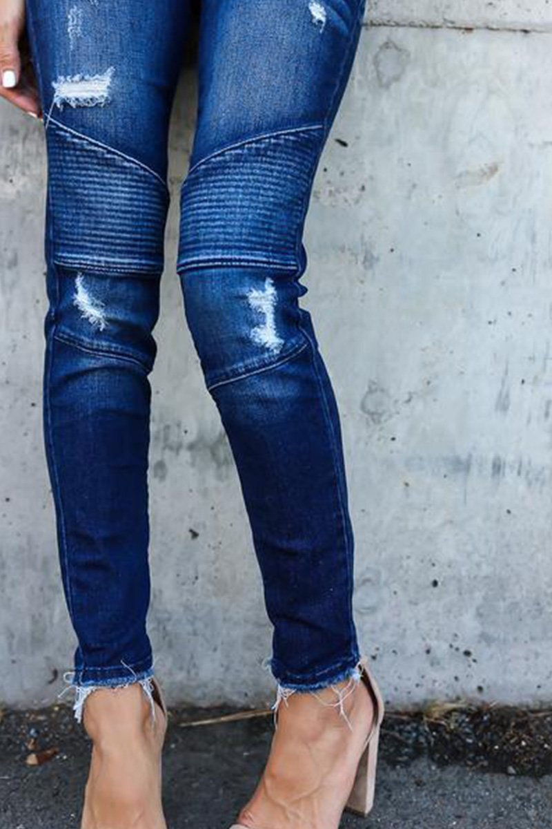 Calça Jeans Feminina Slim Puídos