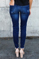 Calça Jeans Feminina Slim Puídos