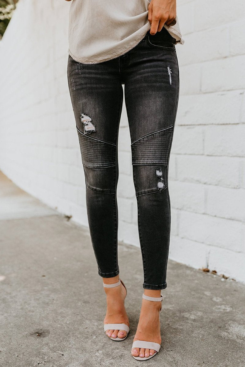 Calça Jeans Feminina Slim Puídos