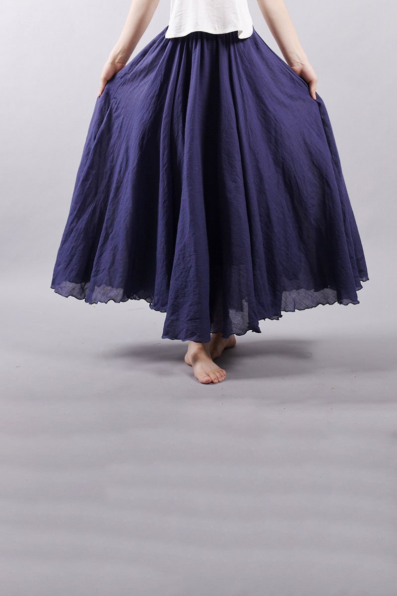 Saia Longa Cintura Alta em Algodão Diva