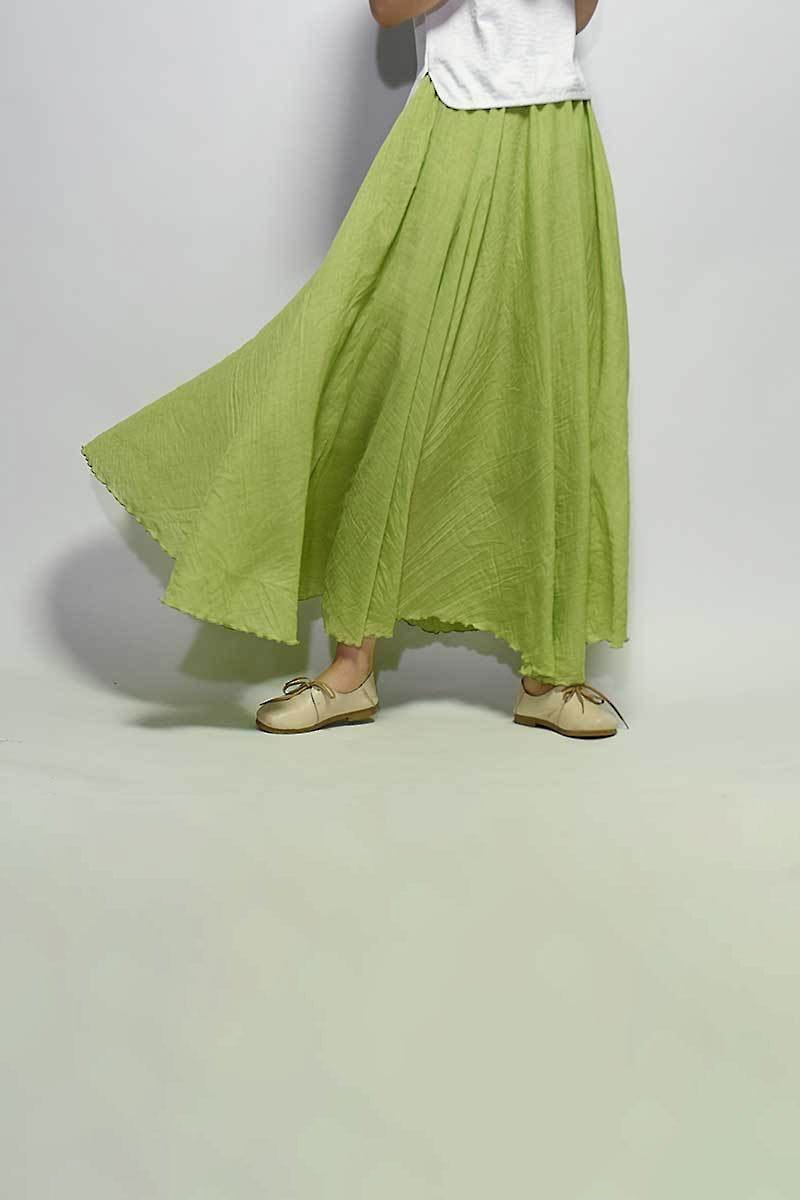 Saia Longa Cintura Alta em Algodão Diva