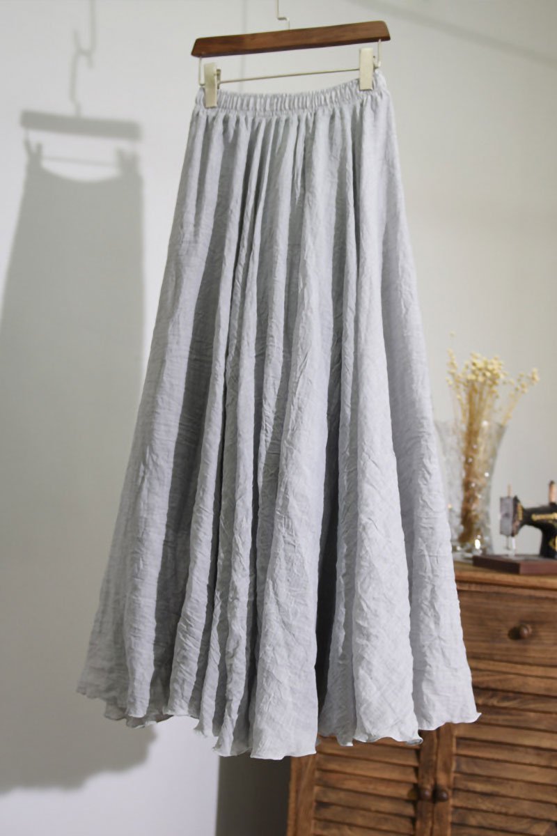 Saia Longa Cintura Alta em Algodão Diva