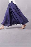 Saia Longa Cintura Alta em Algodão Diva