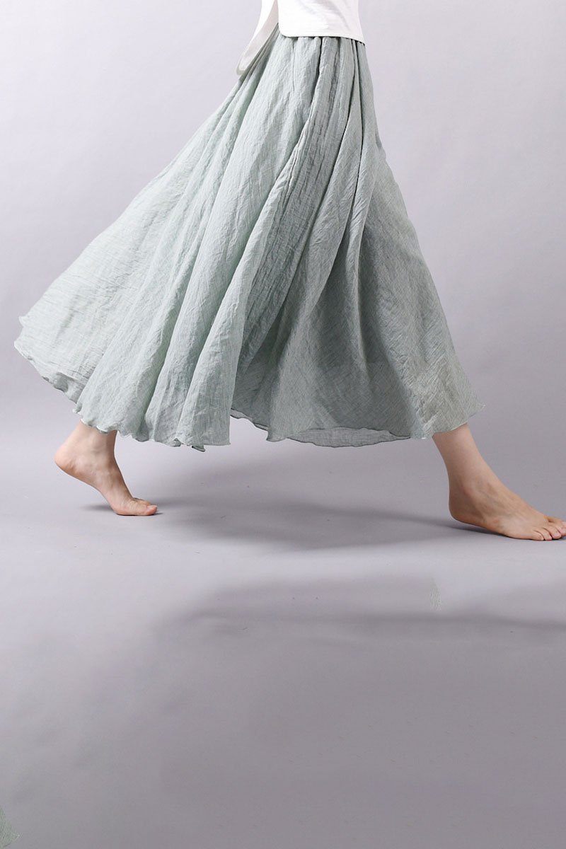 Saia Longa Cintura Alta em Algodão Diva