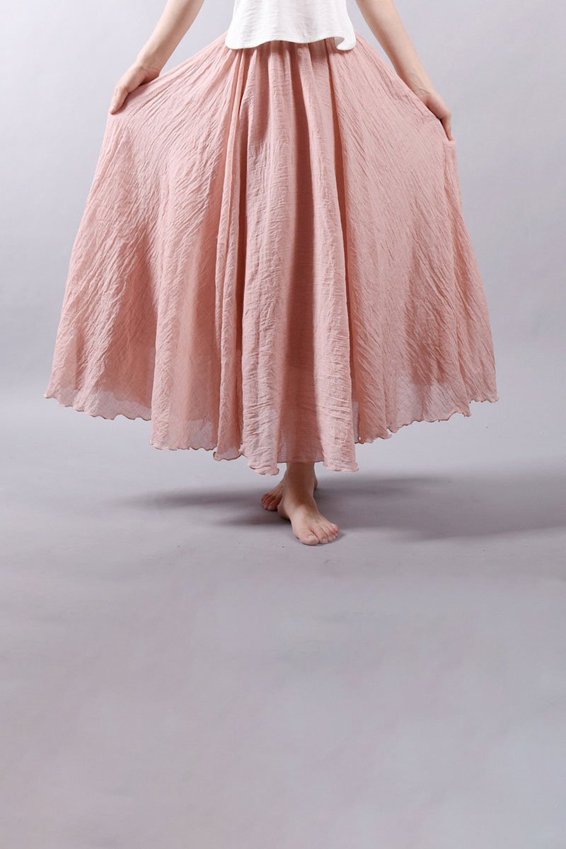 Saia Longa Cintura Alta em Algodão Diva